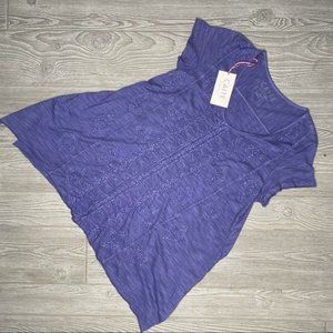 Nwt Caite floral embroidered hand dyed t shirt top Johanna oversized s cotton